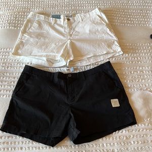 Old Navy | Womens Twill Shorts Bundle (Color: Black/White), 16